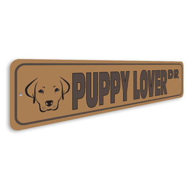 Plaque en aluminium «Puppy Street»