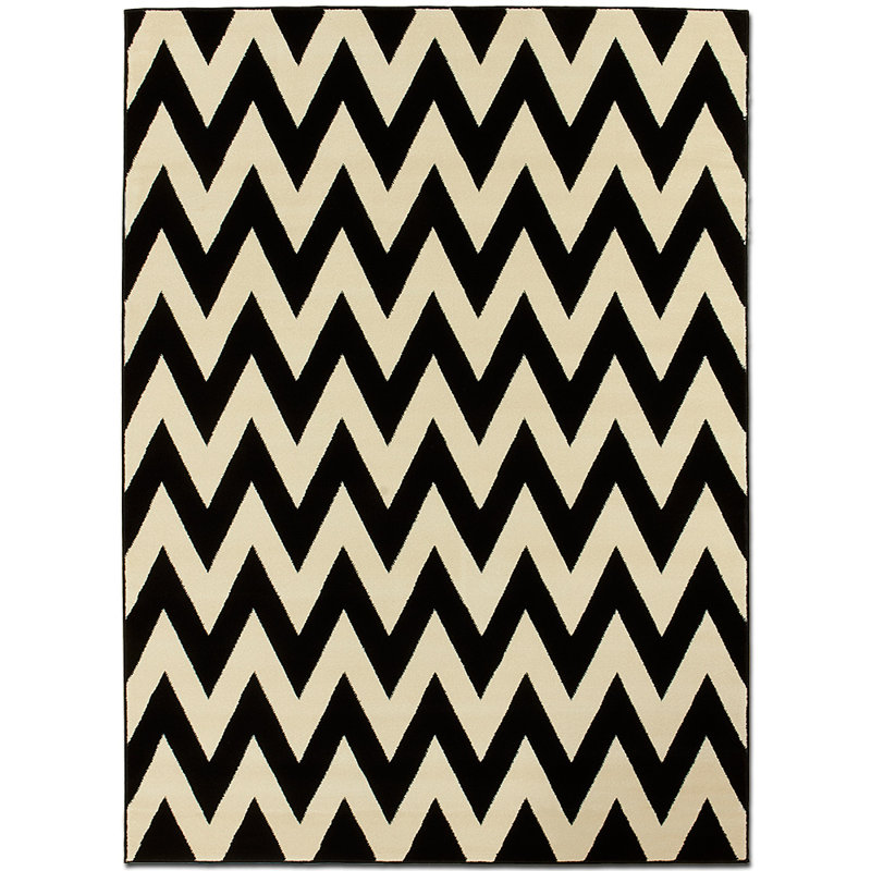 Tapis noir/beige, Rectangle 3 pi 9 po x 5 pi 1 po