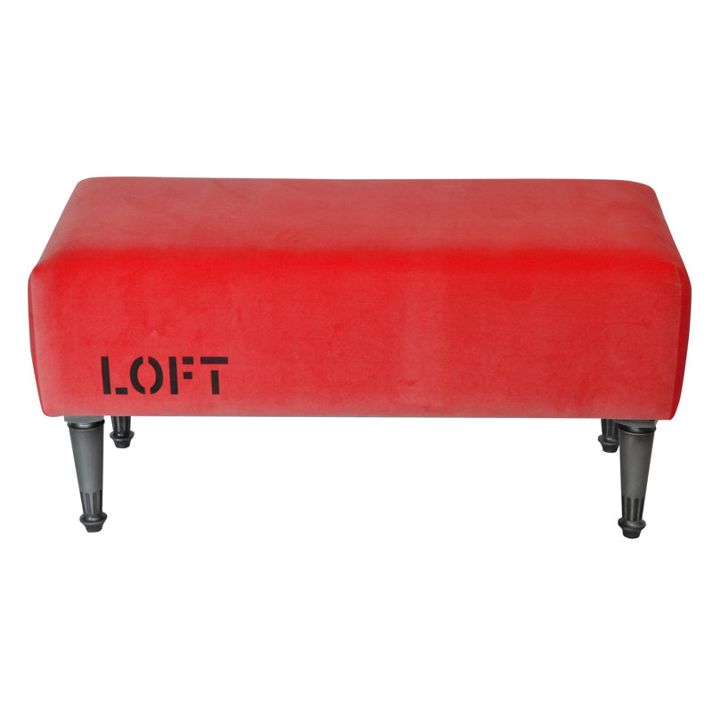 Loft Upholstered Bench, Red