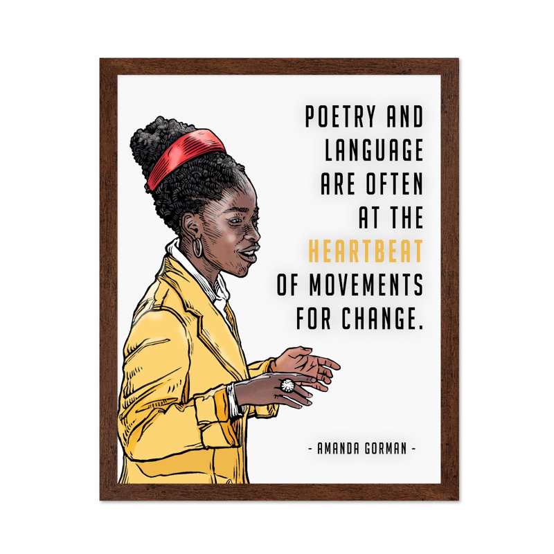 Poésie et langue, Poster, 16"H x 20"W, Brown Framed