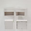 Ensemble de 2 tables de chevet murales avec tablette ouverte