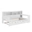 Lit de jour en bois avec tablettes de rangement, lit multifonctionnel avec lit gigogne simple et bureau d'étude