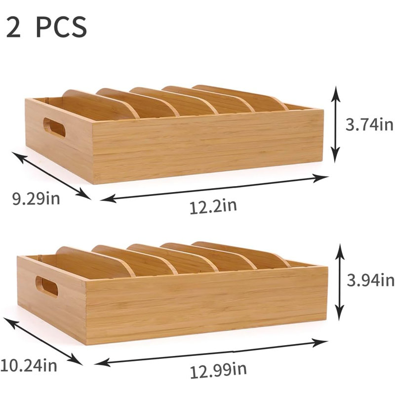 2-pack Bamboo Lid Organizers