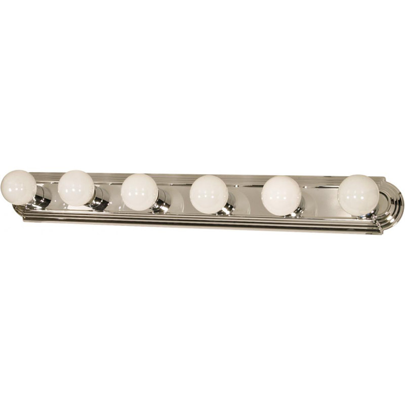 Chrome 36" 6-Light Direct Wired Vanity Fixture