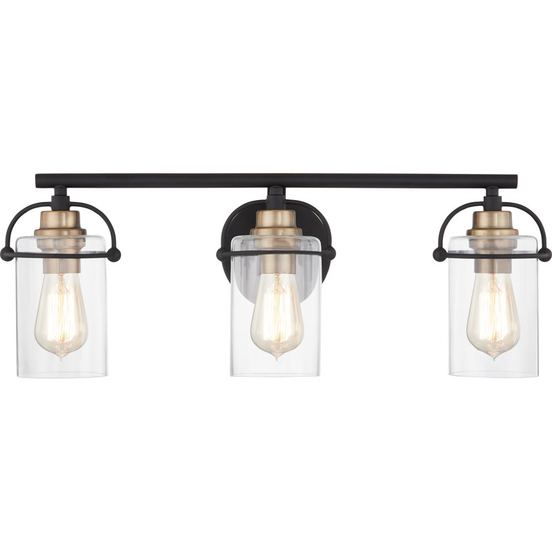 Emerson 3-Light Matte Black Vanity Light