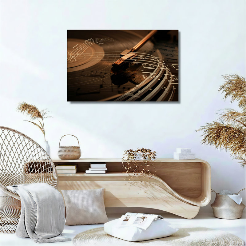 «Music Notes», reproduction d'art sur toile, ensemble de 1, 36"H x 48"W, Wrapped Canvas