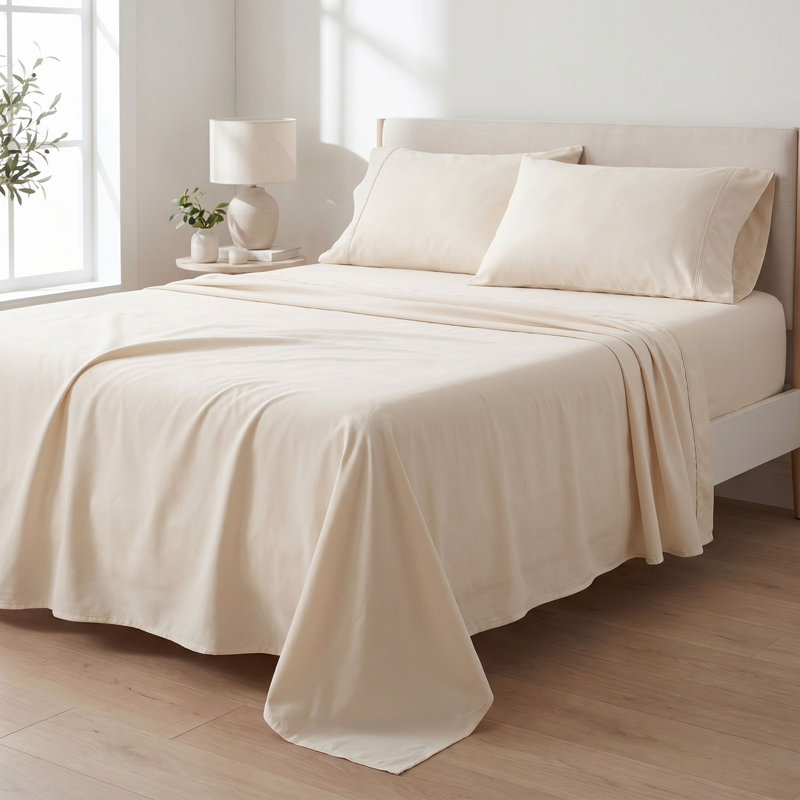 Ensemble de draps hypoallergéniques, Crème, King Sheet Set with 3 Pillowcases