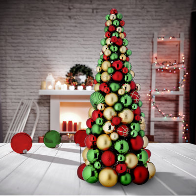 24" Shatterproof Mixed Ball Cone Tree
