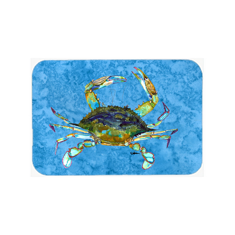 Planche à découper en verre crabe bleu