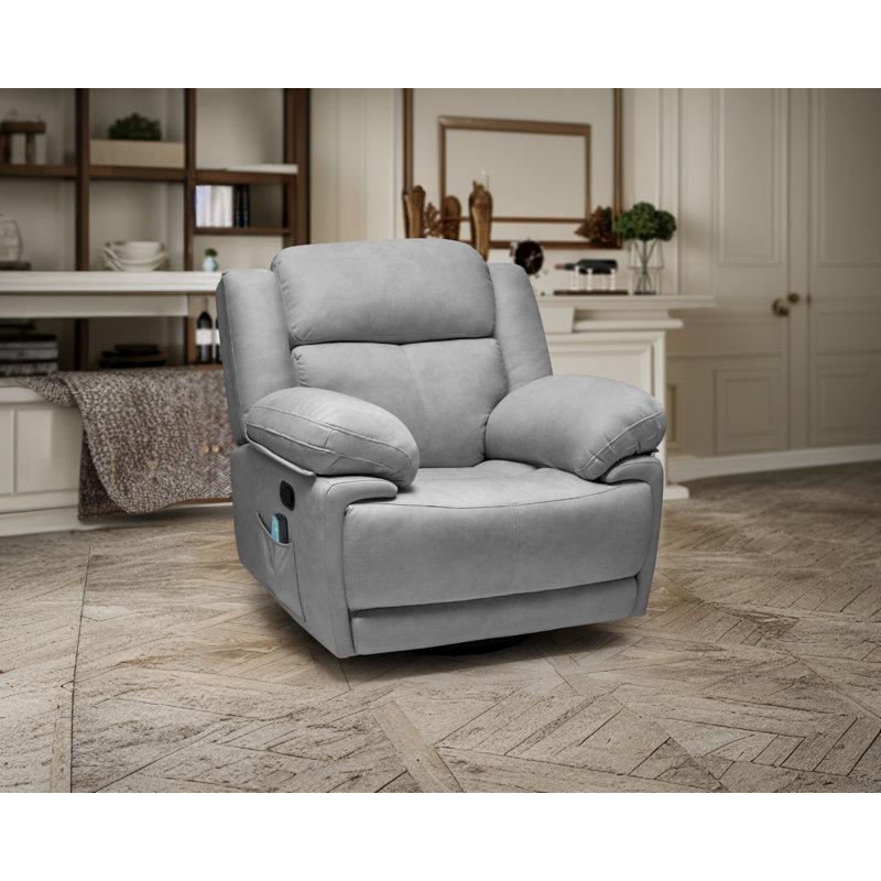 Upholstered Massage Chair, Light Gray Fabric