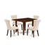 Ensemble de table de salle à manger rectangulaire en bois massif avec plateau Dropleaf-106903120-106903122-122934356