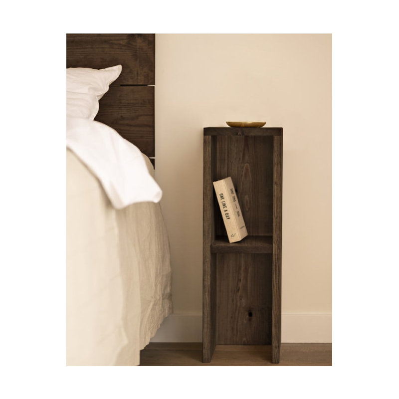 Nightstand Solid Wood Nightstand, Walnut