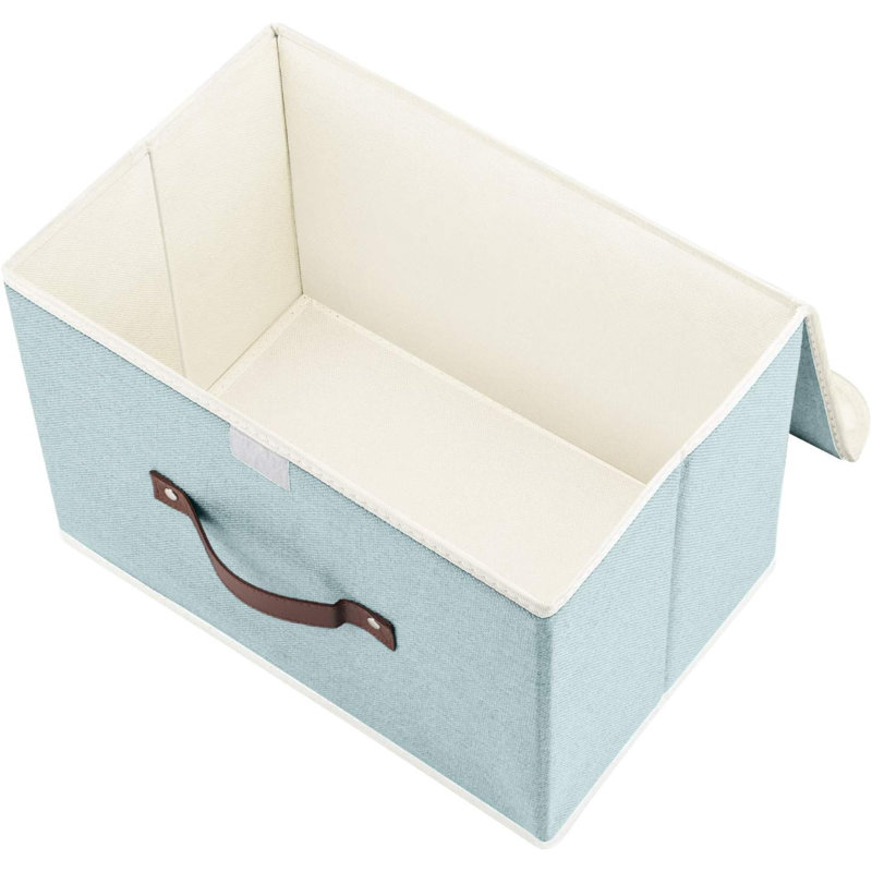 Brayden Studio Fabric Bin, Aqua Spring
