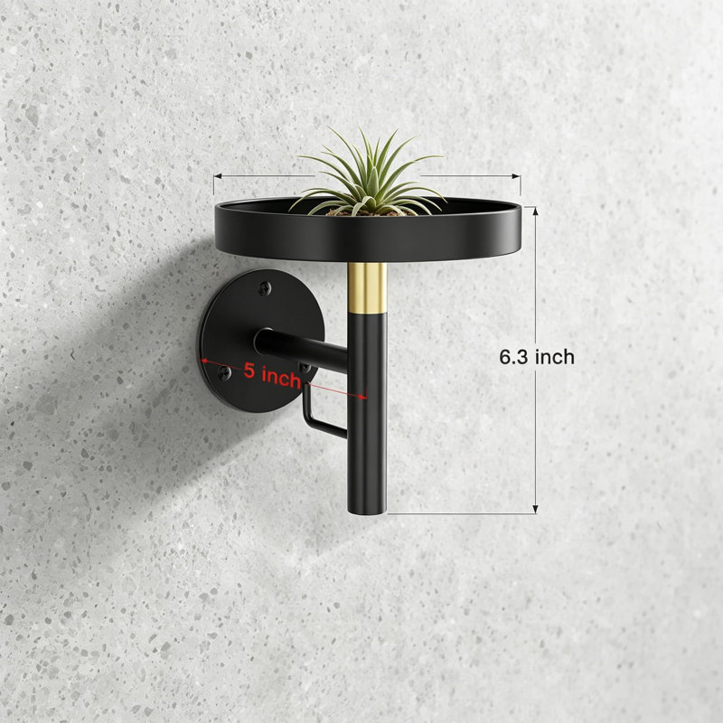 Paquet de 3 porte-plantes muraux pour plantes d'intérieur, étagères suspendues pour plantes de fenêtre avec support supplémentaire, pot de fleurs mural peu encombrant pour la décoration intérieure, noir