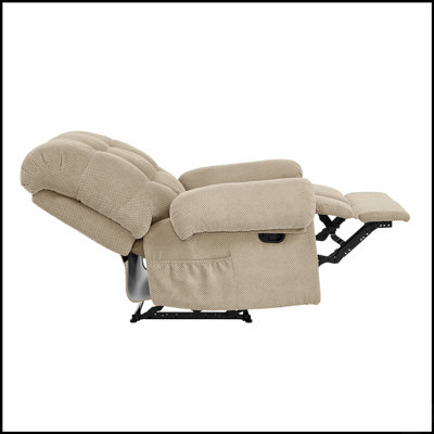 Fauteuil inclinable rembourré avec repose-pieds rembourré pour un confort et une détente maximum, idéal pour les salons et les cinémas maison.