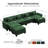 154" W U-Shaped Modular Sectional Sofa, Cloud Couch With Three Ottomans & Removable Cushions-1521463033