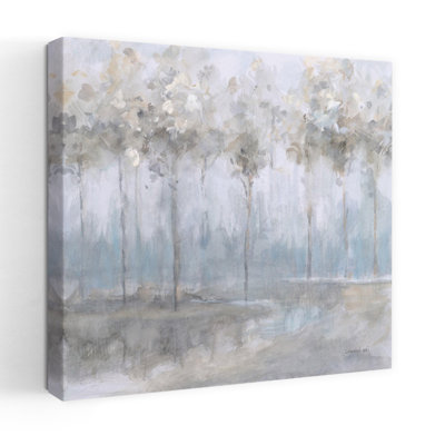 Boisé contemporain subtil avec art bleu, gris et bleu
