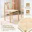 Fauteuil de style médiéval en Y pour salle à manger, siège tissé avec motif en corde, ensemble de 2-583532298