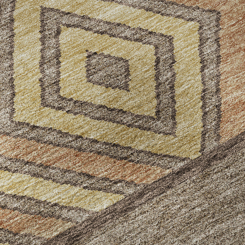 Premium Machine Washable Prisco Brown Rug, Runner 2'3" x 7'6"