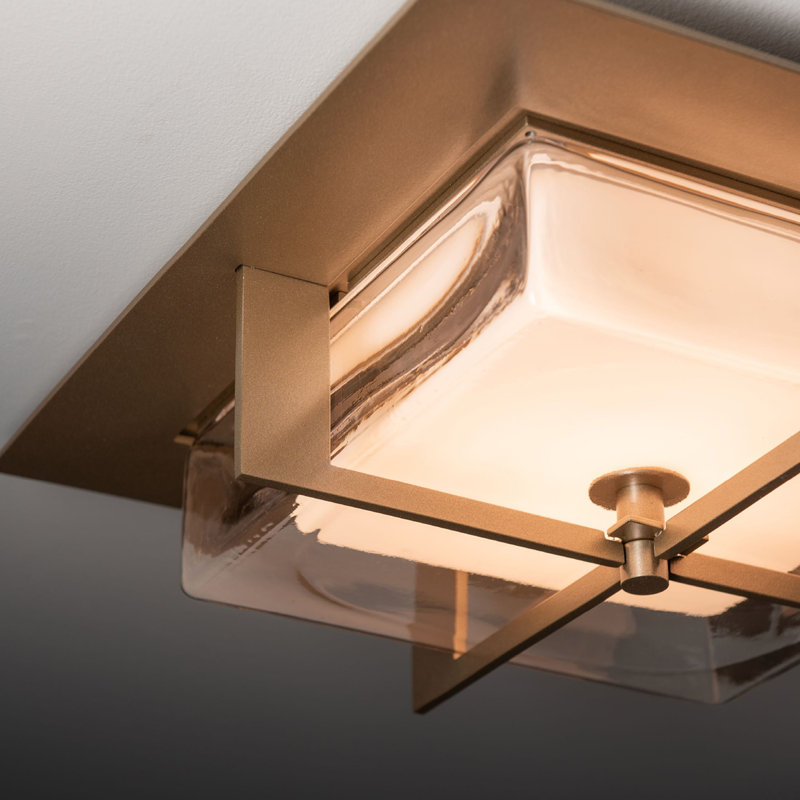 Axis Flush Mount - White, Soft Gold