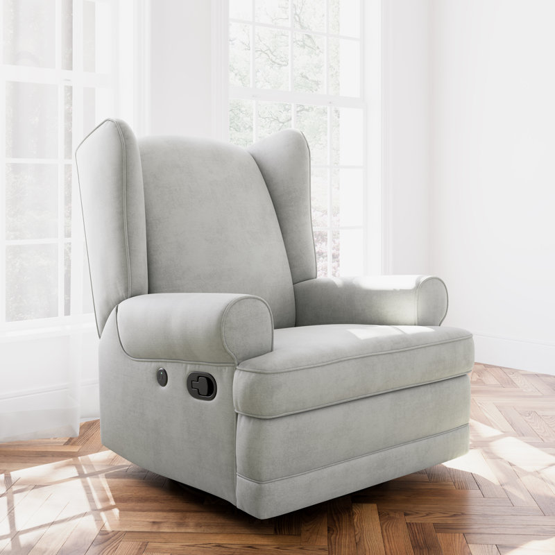 Fauteuil oscillant inclinable Serenity avec USB, Bouclé ivoire