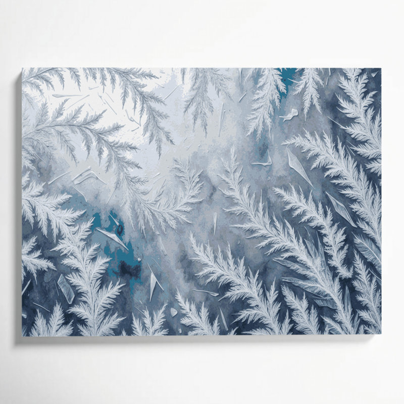Art mural sur toile gris, "Christmas Frost", H 16 po x l 20 po
