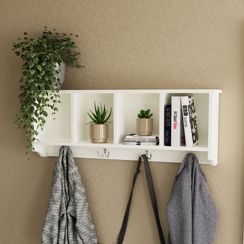 Kennedy 4 - Hook Wall Mounted Coat Rack, White
