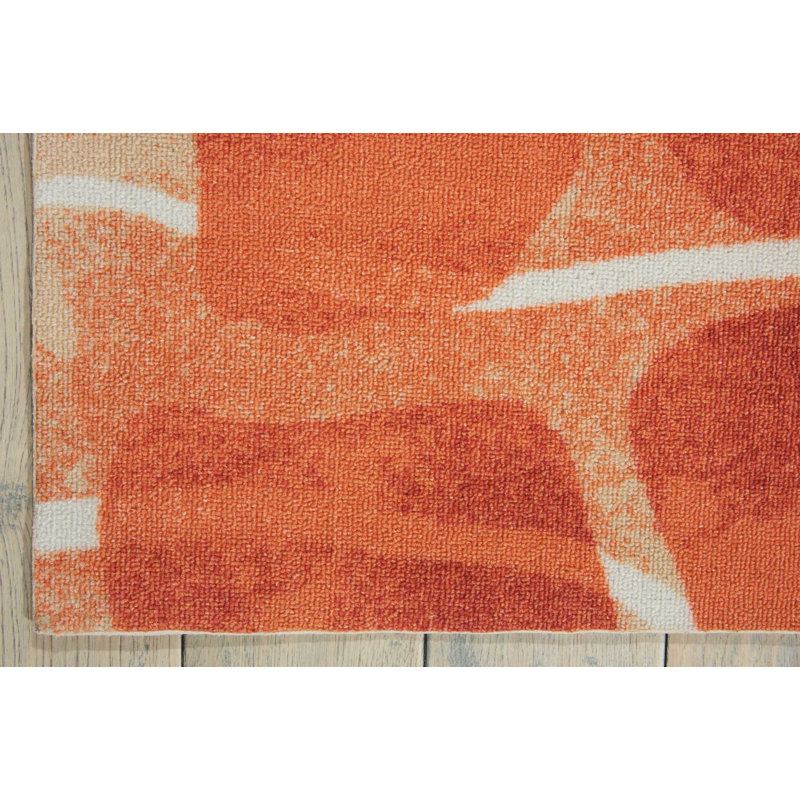 Tapis orange traditionnel Ermelinda, Rectangle 5 pi 3 po x 7 pi 5 po