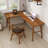 Rosewood L-Shaped Solid Wood desks-108070916-108070914
