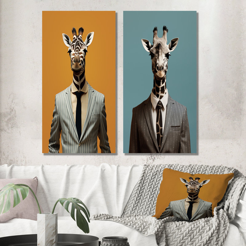Ensemble de salon 3 pièces girafe gris, H 28 po x l 24 po