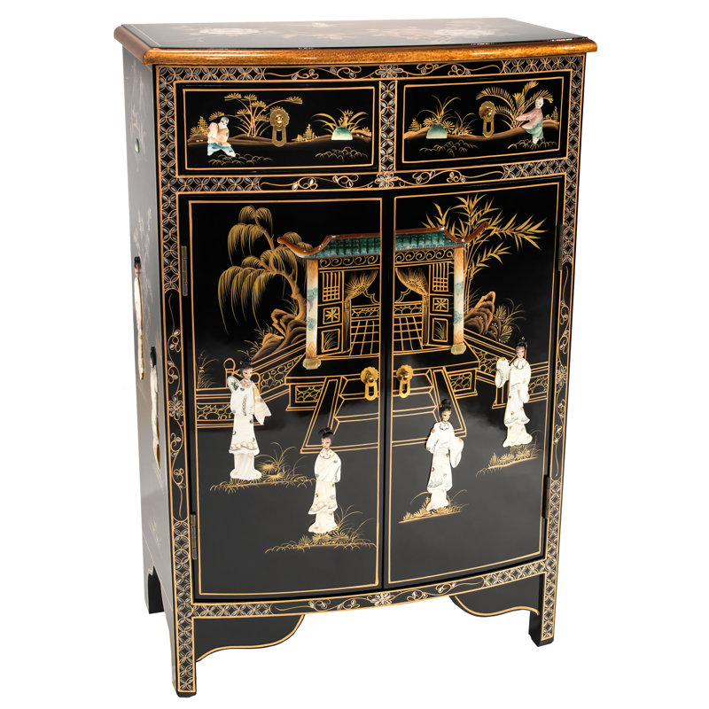 Abigayil Solid Wood Accent Cabinet, Black