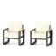 Fauteuils de patio de 28,6 po en aluminium toutes saisons avec coussins beiges épais, hauteur réglable pour les surfaces inégales, conception ergonomique des sièges confortables, confort optimal
