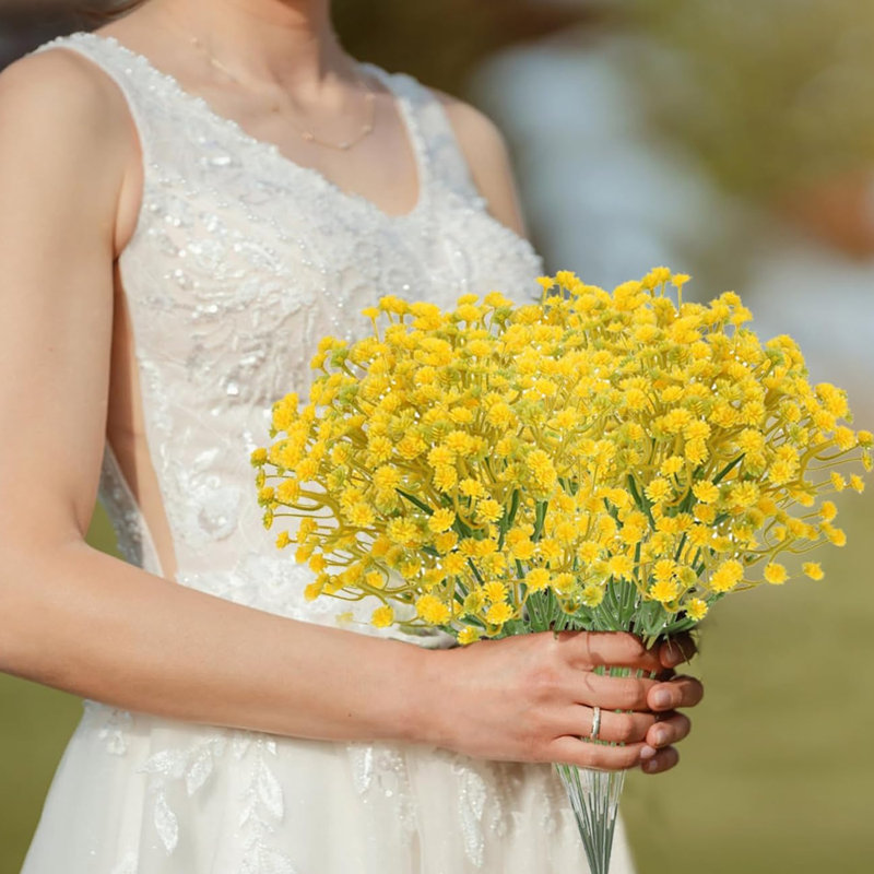 Fleurs artificielles Babys Breath 36 pièces, Jaune