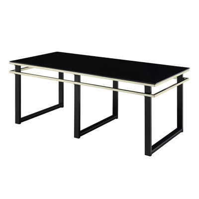 Living Room 3pc Tables : Black Tempered Glass Top Coffee Table And End With Metal Framework For Decorative Purposes Modern In Room: Legs Decoration