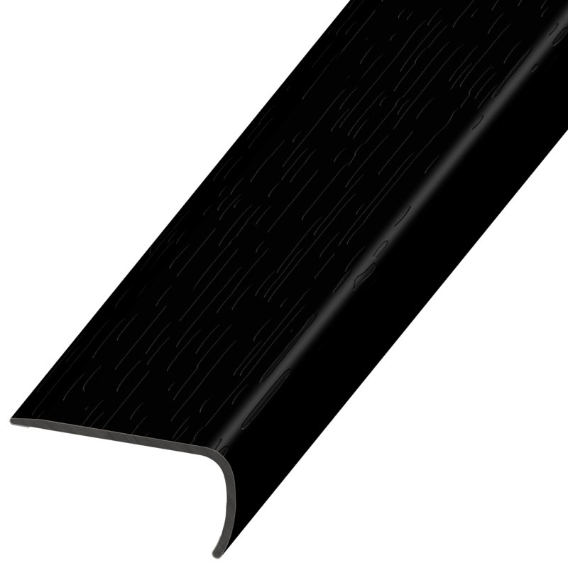 Nez de marche en plastique de 0,09375 po d'épaisseur x 2 po de largeur x 94 po de longueur, Noir