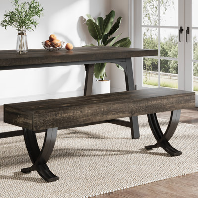 Banc de salle à manger de 55 pouces, banc de table de cuisine rustique