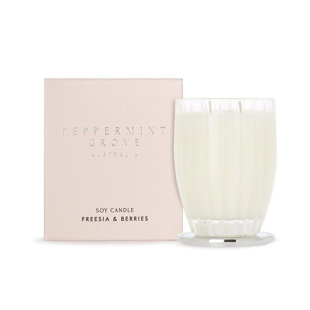 Freesia & Berries Scented Jar Candle with Glass Holder