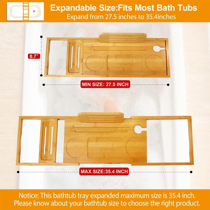 Plateau de baignoire en bambou Premium