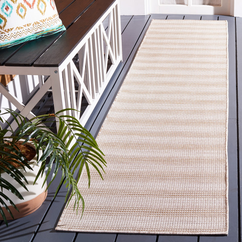 Tapis intérieur / extérieur beige Abeda, Tapis de couloir 2 pi x 9 pi