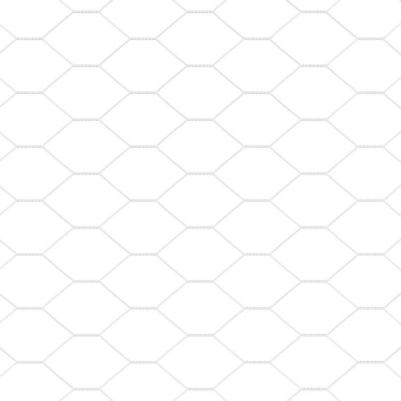 Hexagon Fence Galvanised Steel, Silver, 80cm H x 1000cm W