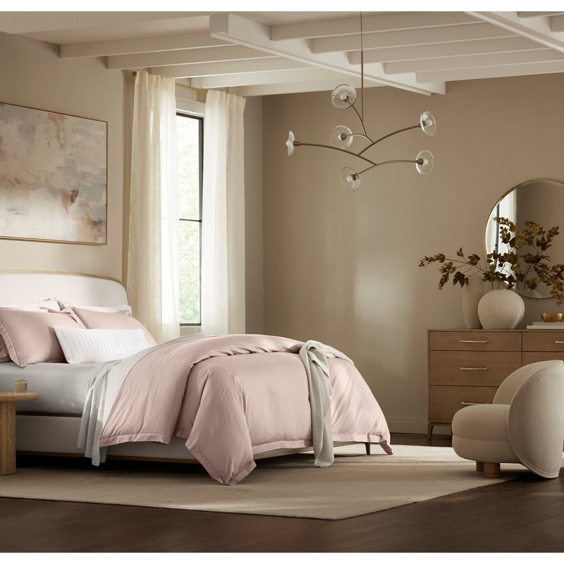 Signature Hemmed Duvet Set, Twin Duvet Cover + 1 Standard Sham, Dusty Rose