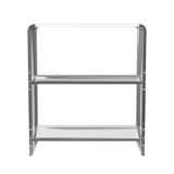 Crystal 22"W Rectangular Clear Acrylic 2 Tier Bookcase
