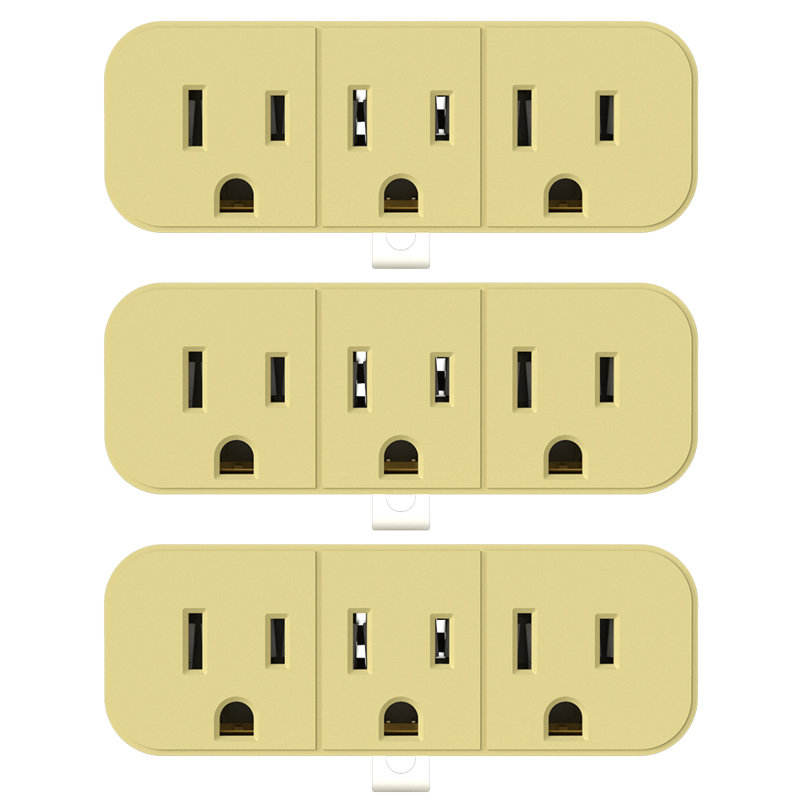 15 Tamper Resistant Triplex Outlet, Ivory