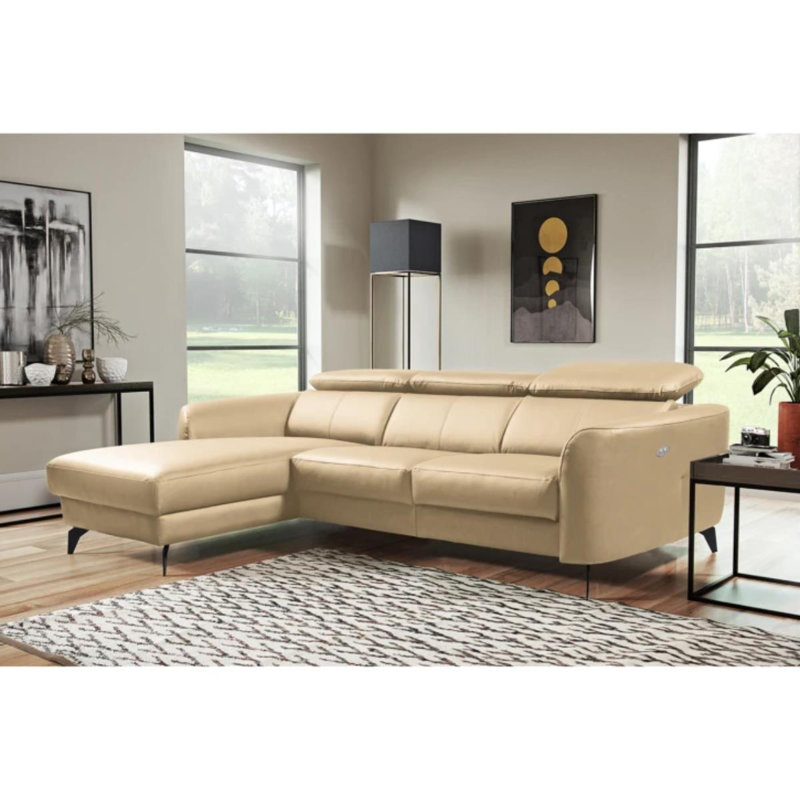 Hales Reclining Corner Sofa, Beige, Left Hand Facing