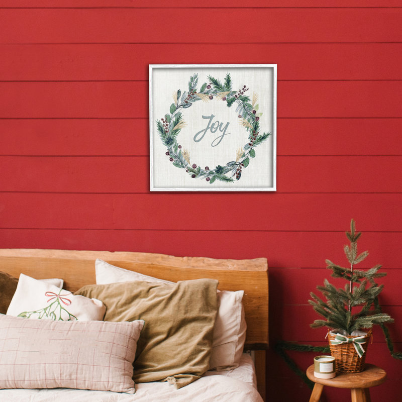 Couronne de verdure Joy, giclée encadrée, design par Susan Jill, H 17 po x l 17 po