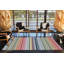 Tapis décoratif multicolore à rayures-1836435436