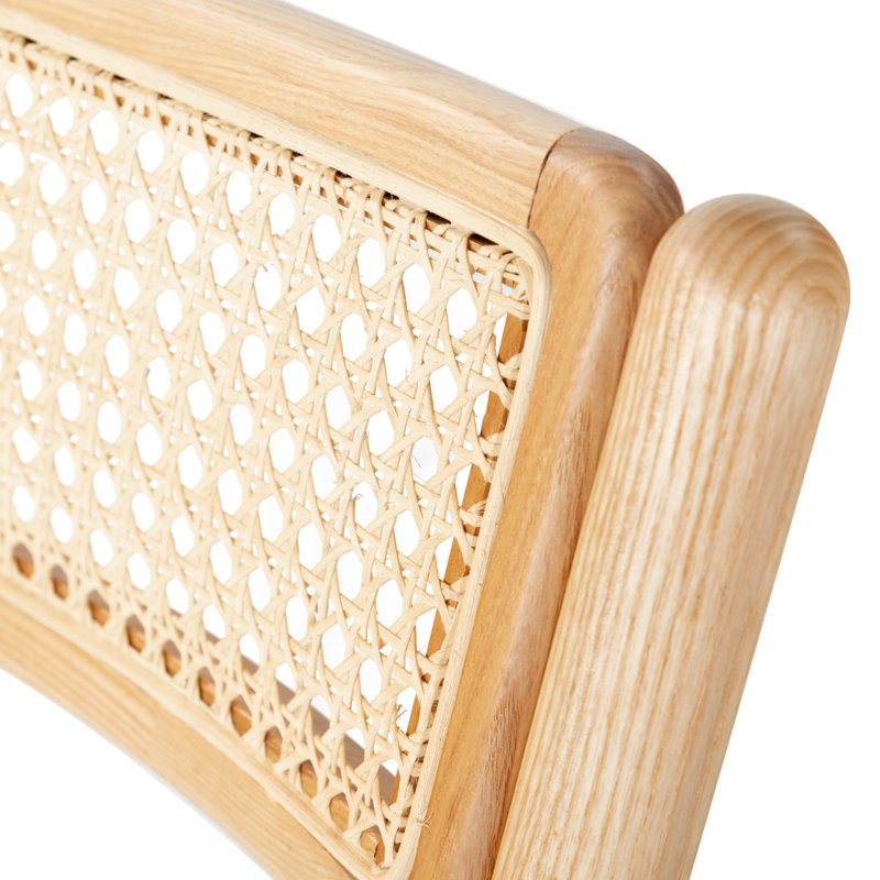 Shaylie Upholstered Seat Folding Dining Chair, Natural/White