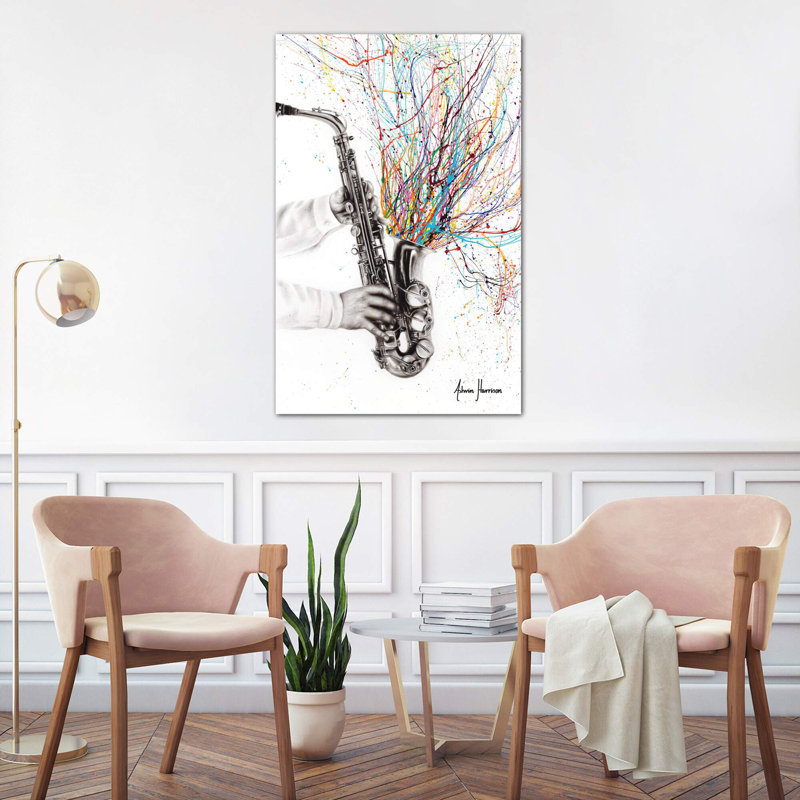 The Jazz Saxophone by Ashvin Harrison - Wrapped Canvas Painting, 101.6 cm H x 66.04 cm W x 1.91 cm D