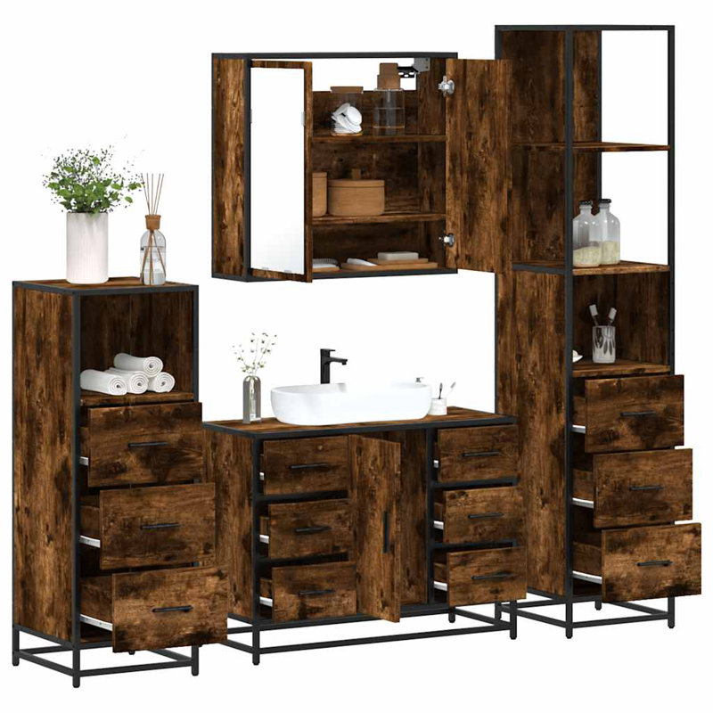 Bathroom Furniture Suite, Rustric Brown