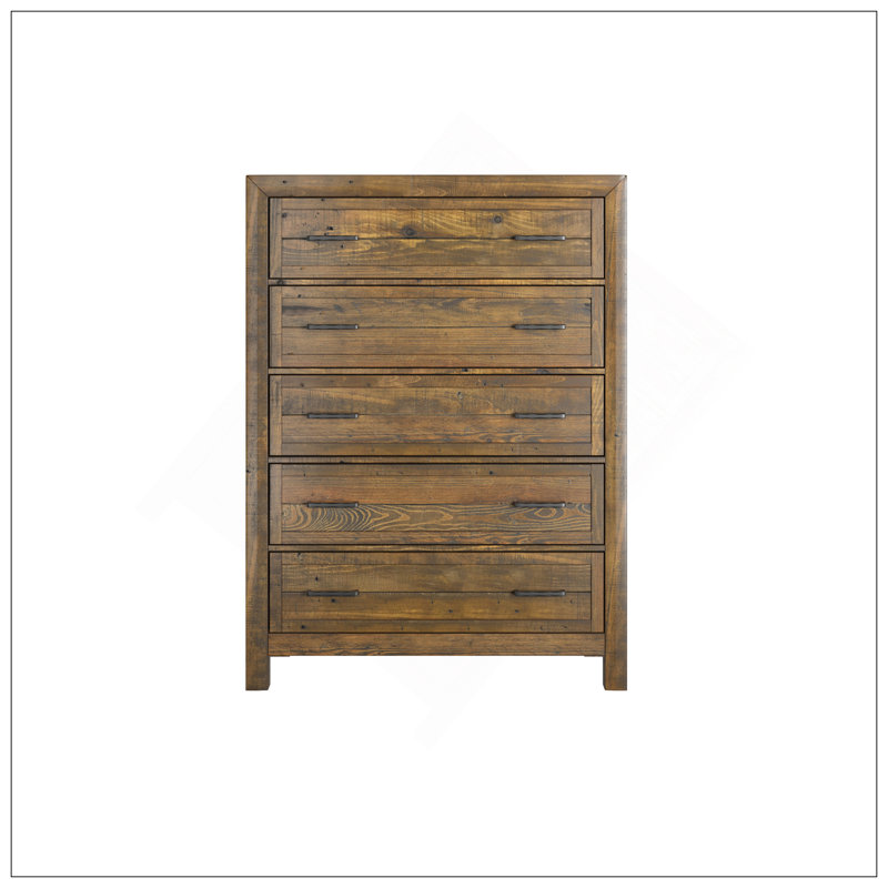 Commode brune à 5 tiroirs